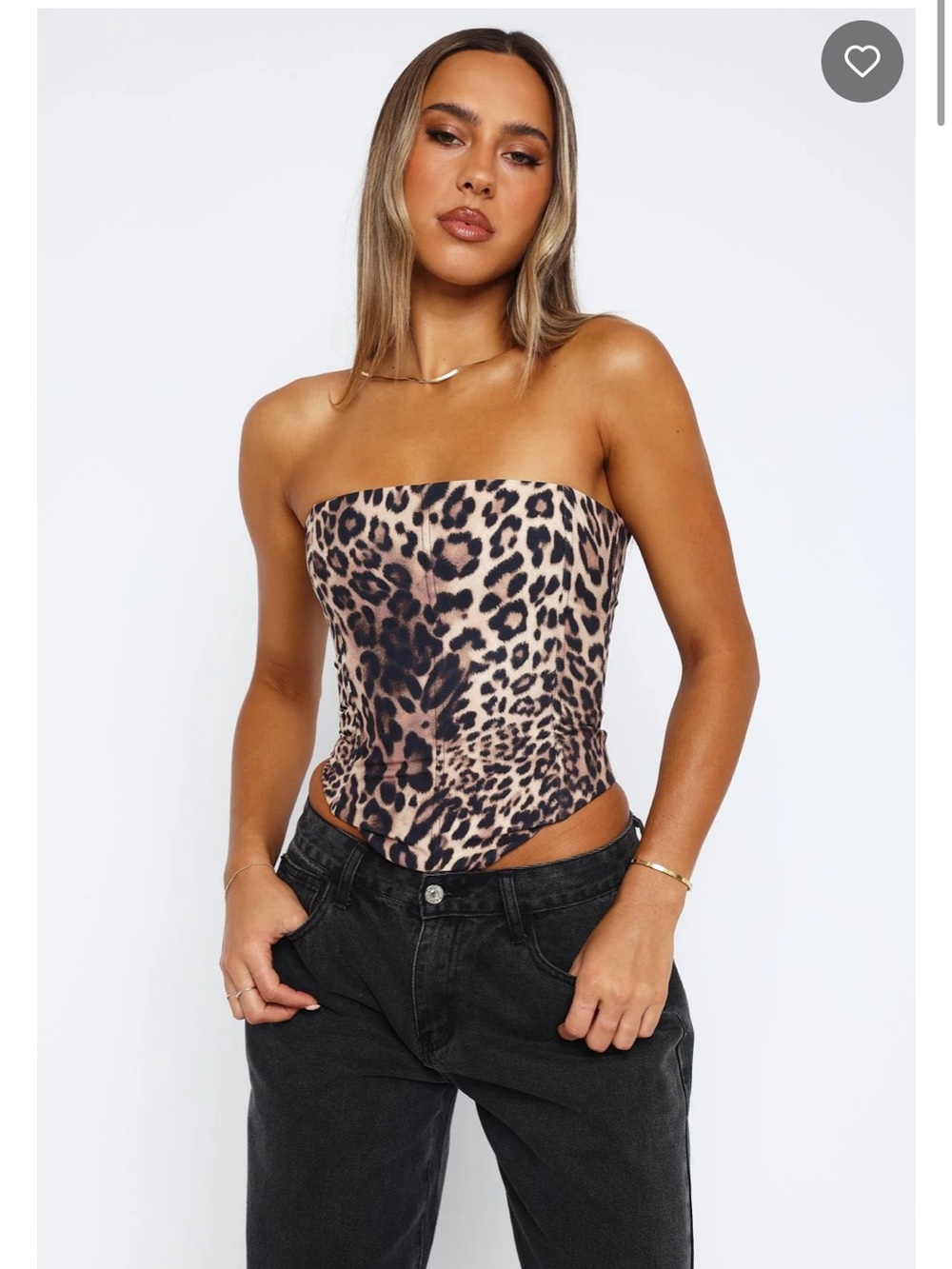 White Fox Let It Go Strapless Bustier Cheetah Size Medium nwt